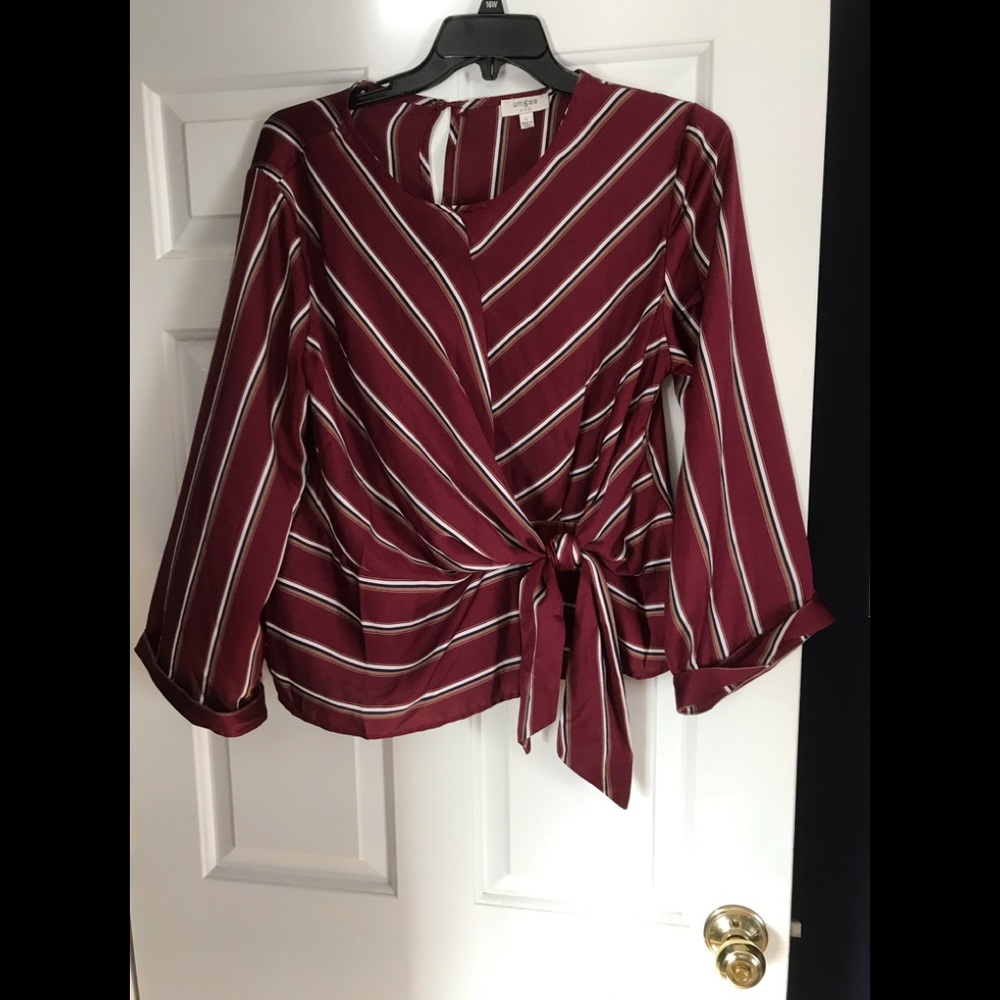 Umgee Faux Wrap Blouse Size Large